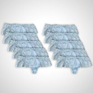 (Pack of 10) Size 9/2XL Vintage Secret Treasures Thin Blue Lace Thong Underwear